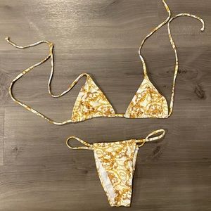 Fashion nova white and gold bikini